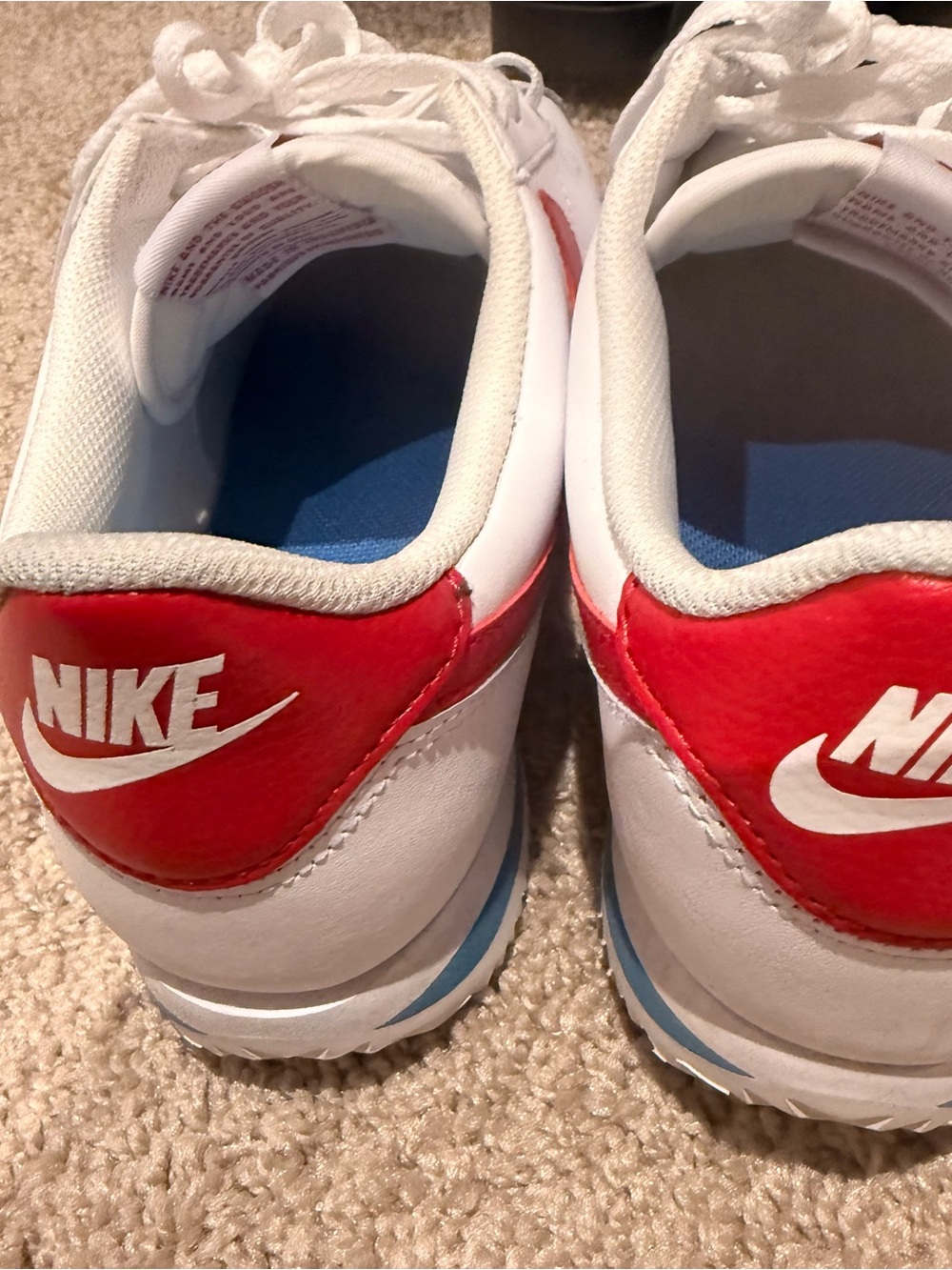Nike White Sneakers with Red Swoosh - Picture 2 of 4